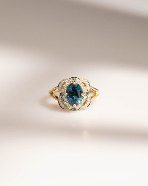 Bague de fiançailles avec Saphir Teal