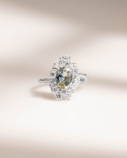 Bague Saphir bicolore et or blanc