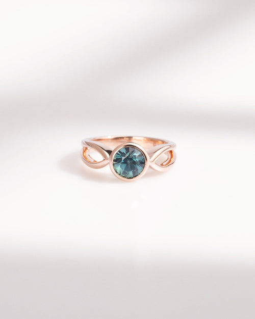 Bague de fiançailles avec Saphir Teal