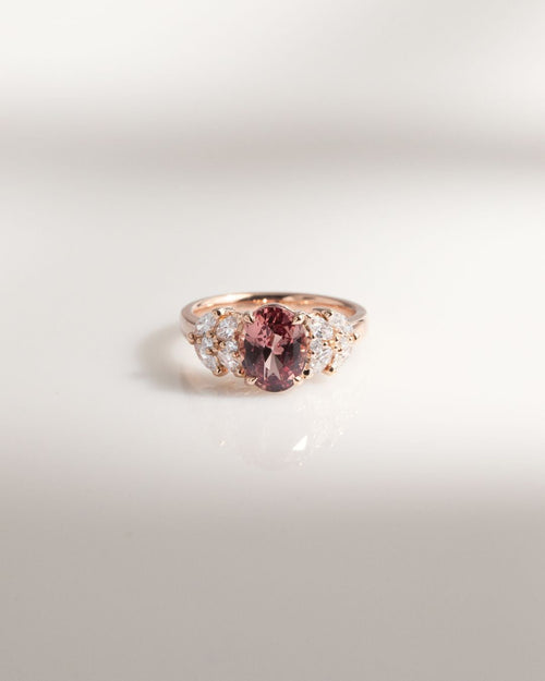 Bague de Fiançailles avec Saphir Padparadscha