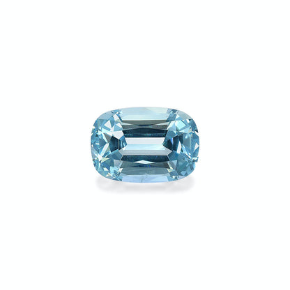 La Bonnot Paris Aigue-Marine · 5,15 ct, taille coussin, présente une couleur bleu clair romantique qui brille brillamment sur un fond blanc uni.