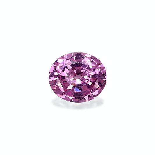 Le spinelle rose de 3,93 carats de Bonnot Paris est une pierre précieuse ronde et facettée aux tailles complexes qui reflètent magnifiquement la lumière. Placée sur un fond uni et clair, sa couleur rose éclatante et sa clarté sont mises en valeur de manière saisissante.